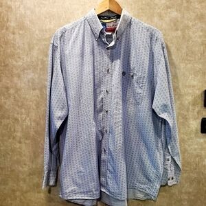 George Strait Cowboy Cut Geo Print Blue Button-down Shirt